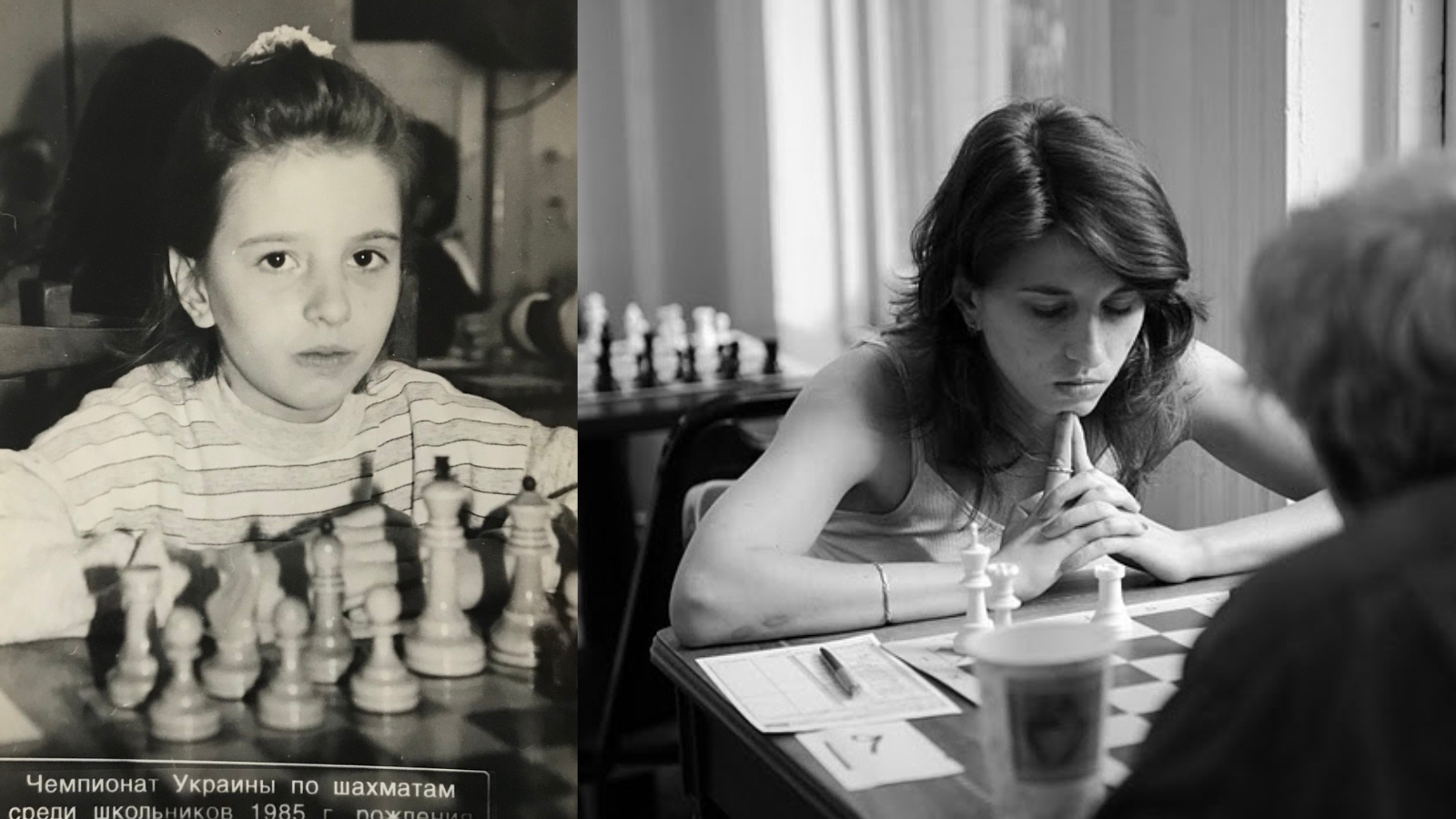 UCI National Fuel Cell Research Center Director Iryna Zenyuk began playing chess in national tournaments in Ukraine at age 7 (left). 