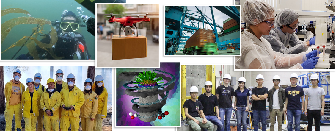 Composite image with students in various settings