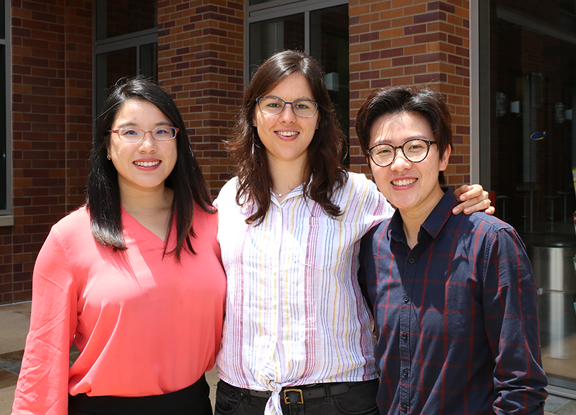 Lin, Herrera and Chen (from left) say they gained valuable skills by participating in internships at local companies during their doctoral studies. Lin, Herrera and Chen (from left) say they gained valuable skills by participating in internships at local companies during their doctoral studies.