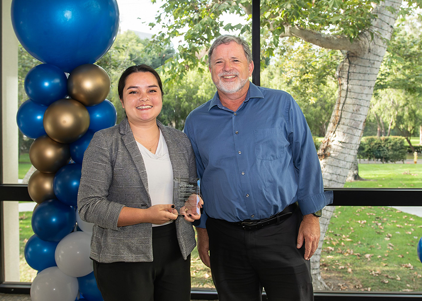 Esther Hessong and Vice Provost Michael Dennin Esther Hessong and Vice Provost Michael Dennin