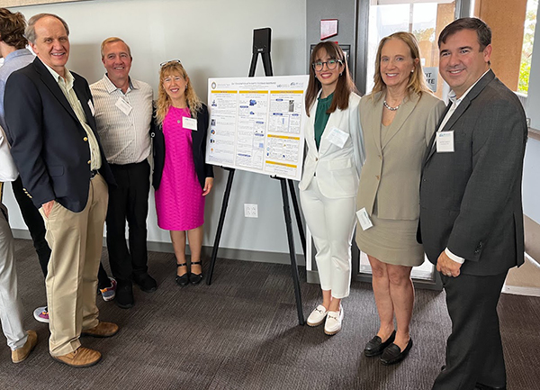 Pictured, from left, are Dave Koets (Rosalyn’s husband), Peter B. Balsells (son of Pete), Rosalyn Koets (niece of Pete), Paula Simo Higueras (current fellow), Denise Stillman (daughter of Pete) and Lawrence Gustafson (family member).