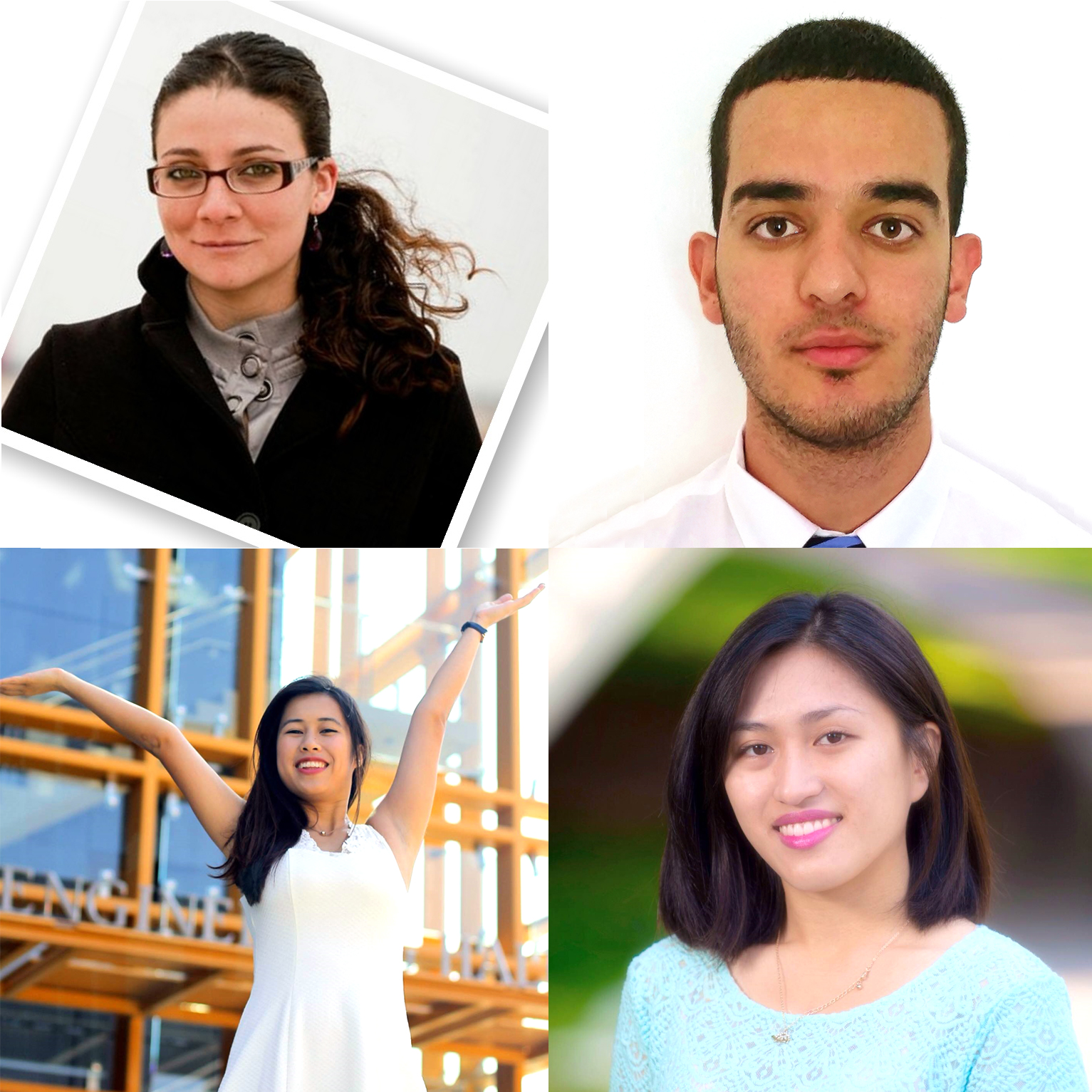 Clockwise from top left: Gabrielle Cobos, Ahmed Farhat, Katherine Tran and Katherine Lai