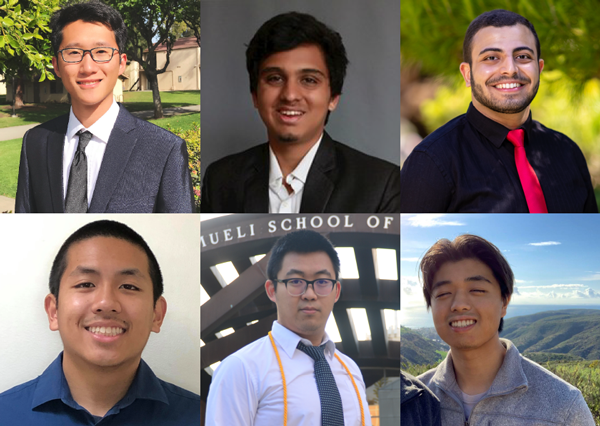 The Cloudstation undergraduate student design team included, clockwise from top left, Lyuyang (Steven) Hu, Omkar Pathak, Mina Bedwany, Hunkyu Lee, Zeyu He and Jace Mica.