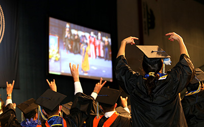 Commencement 2022 Anteater Engineers Zot! at the Bren Events Center during Commencement 2022.