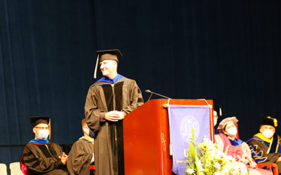 Guest speaker alumnus Johnny Lincoln, founder of Lincoln Dynamic Foundation, shared his advice with new graduates to listen, learn and embrace change. 