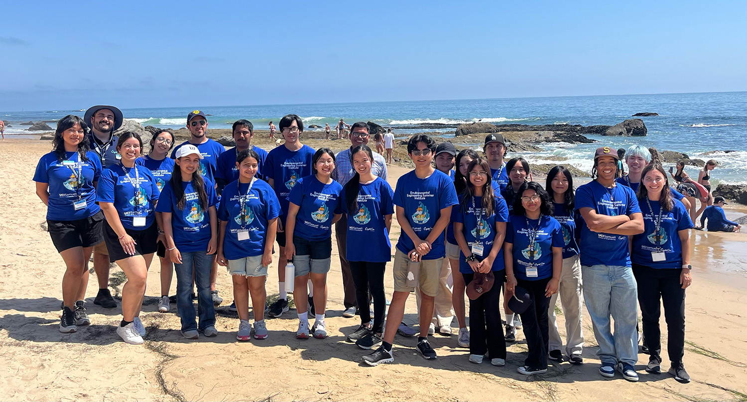 The high school students and camp leaders at the UCI-Crystal Cove Environmental Engineering Summer Institute