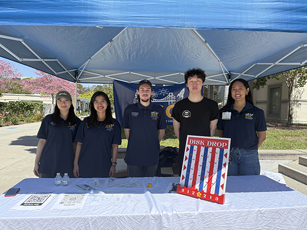 The Engineering Student Council Executive Board attended the Celebrate UCI Campus Orgs Fair earlier this year. Pictured, from left to right, are Vice President of Internal Affairs Olivia Kuo, Vice President of Communications Marilyn Nguyen, President Karnig Boyadjian, Vice President of External Affairs Steven Cao and Vice President of Finance Michelle Tran.