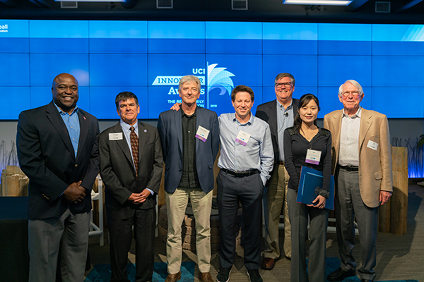 From left to right: Gregory Washington, Enrique Lavernia, Christopher C.W. Hughes, Elliot Botvinick, Richard Sudek, Mo Li and Don Beall.  