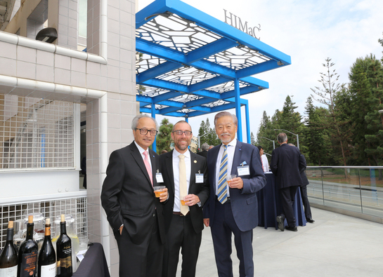 HORIBA International CEO Jai Hakhu, Dean Magnus Egerstedt and HORIBA CEO Atsushi Horiba at the opening of the UCI HORIBA Institute for Mobility and Connectivity