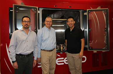 Engineering researchers, from left, Lorenzo Valdevit, Daniel Mumm and Xian Shi are awarded a multidisciplinary grant investigating materials for rotating detonation engines. Engineering researchers, from left, Lorenzo Valdevit, Daniel Mumm and Xian Shi are awarded a multidisciplinary grant investigating materials for rotating detonation engines.