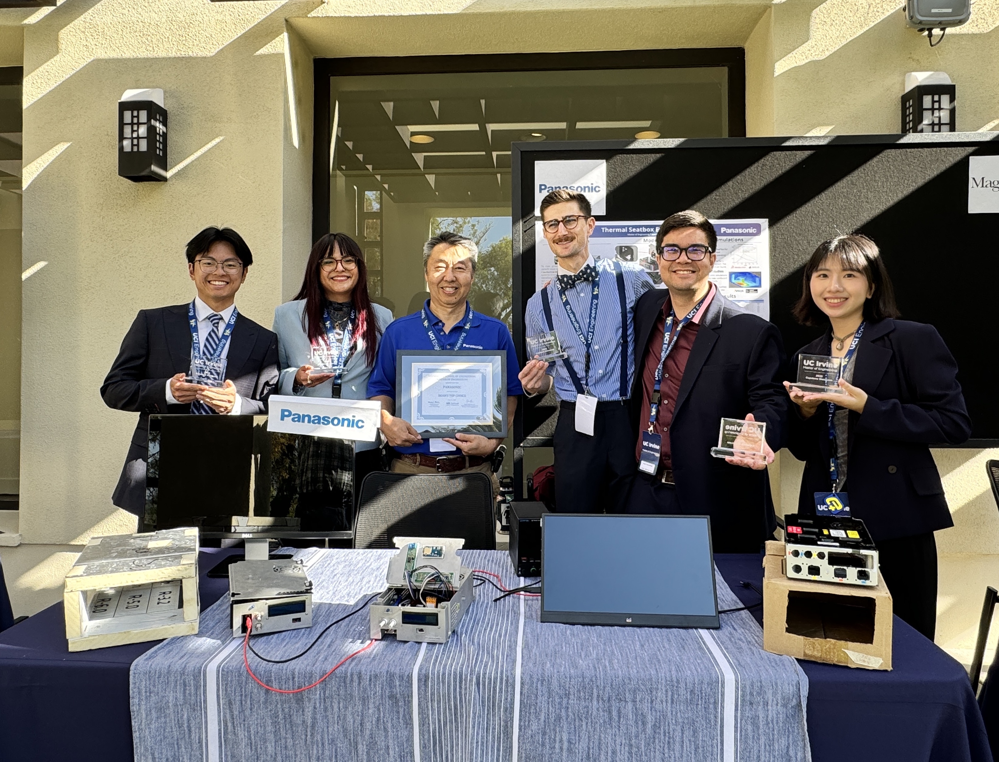 The Panasonic team from left: Preston Wiryadinata, Angelica Miranda Luna, Panasonic Avionics Senior Manager Suni Murata, Team Lead Mitchell Kiner, Grant Orzechowski and Evelyn Yang. The Panasonic team from left: Preston Wiryadinata, Angelica Miranda Luna, Panasonic Avionics Senior Manager Suni Murata, Team Lead Mitchell Kiner, Grant Orzechowski and Evelyn Yang.