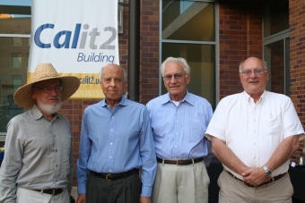 From left: Professors Brian Skyrms, Said Elghobashi, A. Kimball Romney and  William Sirignano