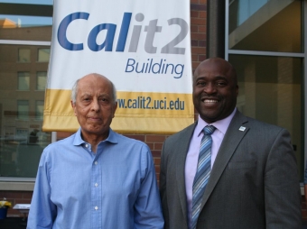 Professor Said Elghobashi with Samueli School Dean Gregory Washington