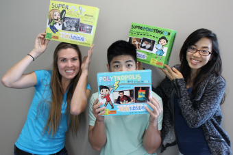 From left: Engineering graduate students Jolie McLane, Eugene Lee and Sophia Lin